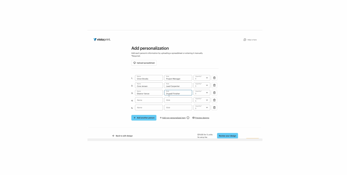 Example 9 of selected product